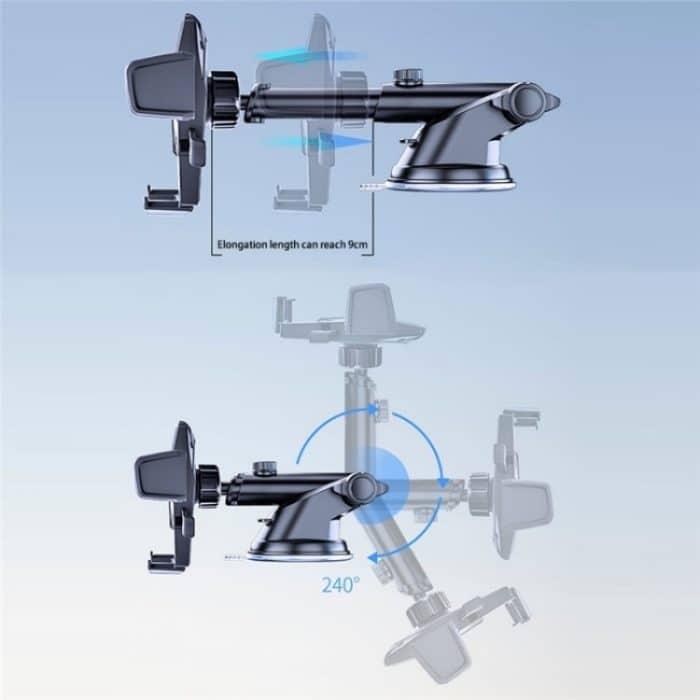 D39 + 105 Mit Air Vent Clip Saugnapf Basis Teleskop Arm Automatische Klemme Auto Telefon Halter Halterung – Bild 6