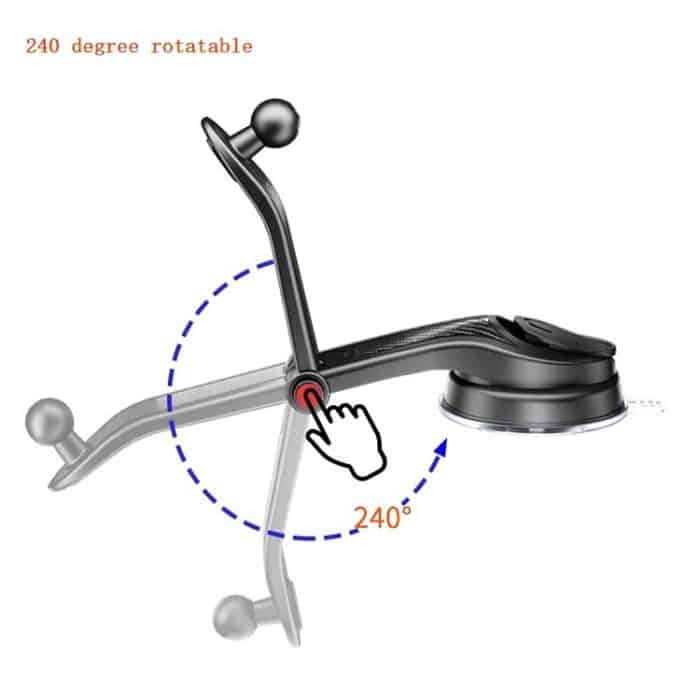 ES33 Auto-Handyhalterung, Kohlefaser, 360-Grad-Drehung, Saugnapfhalterung, ES33 (Black), ES33 (Red) – Bild 4