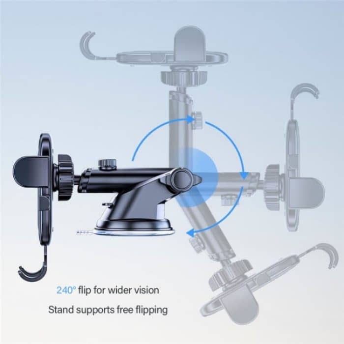 D48+105+K5 Gebürstetes Muster, Auto-Armaturenbrett, Windschutzscheibe, Teleskop-Saugnapf, Lüftungsschlitze, Telefonhalterung – Bild 2