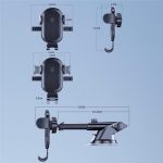 D48+105+K5 Gebürstetes Muster, Auto-Armaturenbrett, Windschutzscheibe, Teleskop-Saugnapf, Lüftungsschlitze, Telefonhalterung – Bild 7