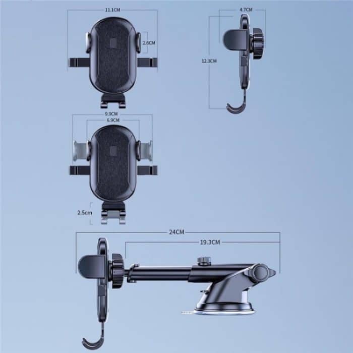 D48+105+K5 Gebürstetes Muster, Auto-Armaturenbrett, Windschutzscheibe, Teleskop-Saugnapf, Lüftungsschlitze, Telefonhalterung – Bild 7