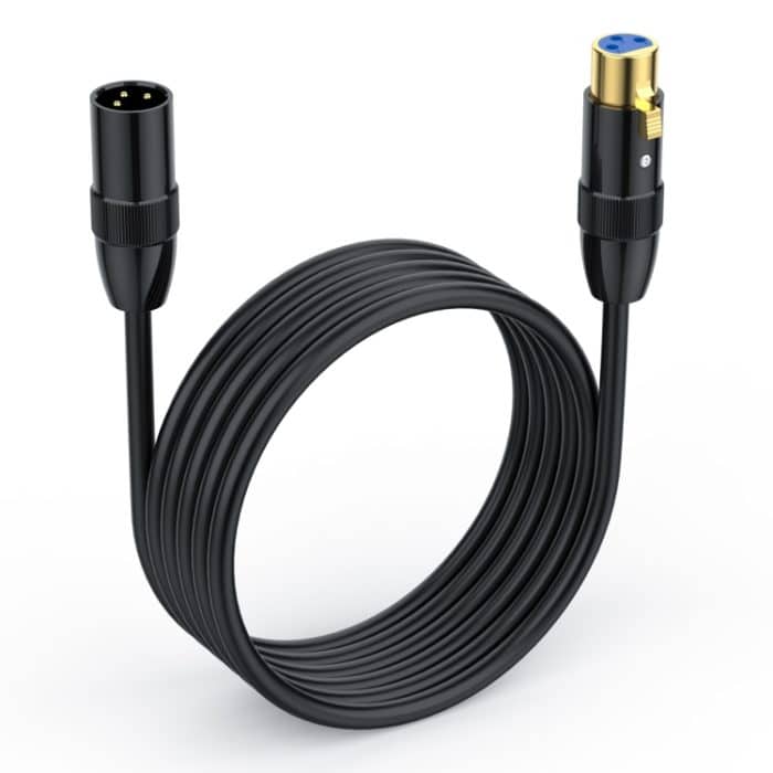 JUNSUNMAY XLR-Mikrofonkabel (Stecker auf Buchse), 3-poliges Audiokabel, symmetrisches, abgeschirmtes Kabel, 0.5m, 1m, 1.5m, 2m, 3m, 5m, 10m, 15m, 20m – Bild 2