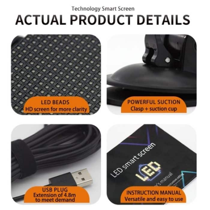 P64L Auto Heckscheibe Scrollen Nachricht LED Matrix Panel DIY Text Muster Ausdruck Bildschirm – Bild 4