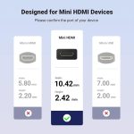 JUNSUNMAY 4K 60Hz Mini HDMI Stecker auf HDMI 2,0V Stecker Federkabel, 1.2m, 1.8m, 2.5m – Bild 5