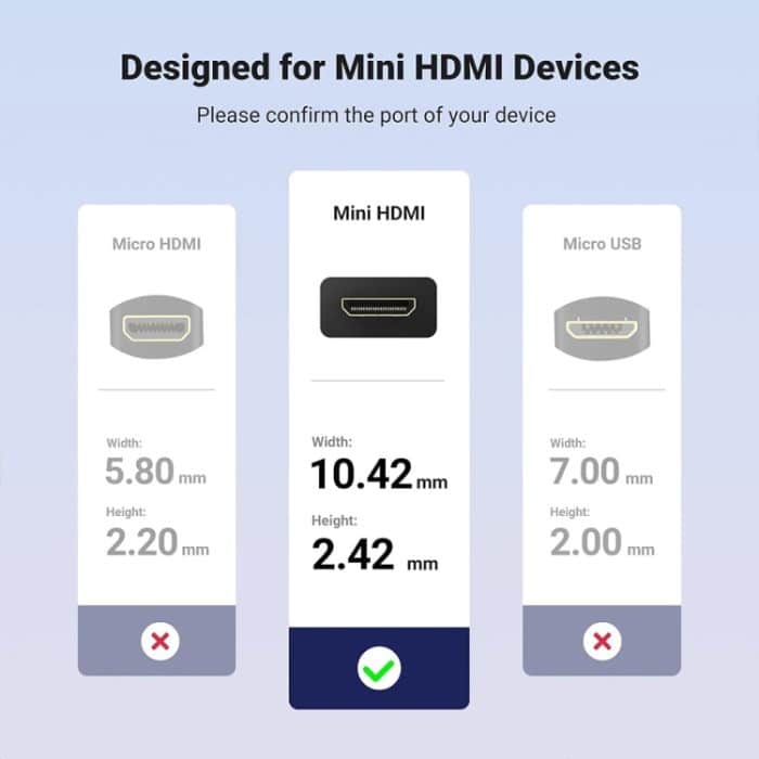 JUNSUNMAY 4K 60Hz Mini HDMI Stecker auf HDMI 2,0V Stecker Federkabel, 1.2m, 1.8m, 2.5m – Bild 5