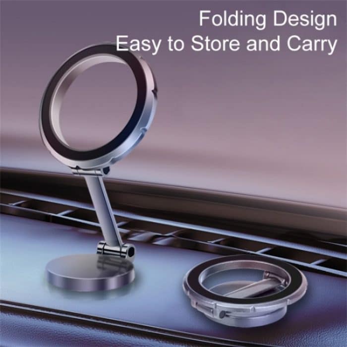 G118 1080-Grad drehbarer, zusammenklappbarer magnetischer Telefonhalter, Armaturenbrett-Saugnapf-Autohalterung, G118 (Gray), G118 (Silver) – Bild 6