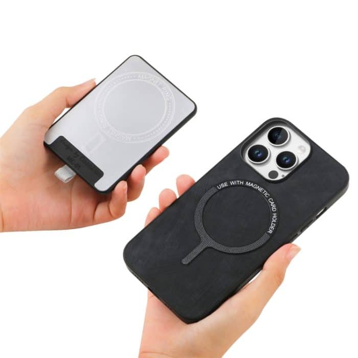 Retro teilbare magnetische Kartentasche aus Leder, For iPhone 16 Pro Max, For iPhone 16 Pro, For iPhone 16 Plus, For  iPhone 16 – Bild 5