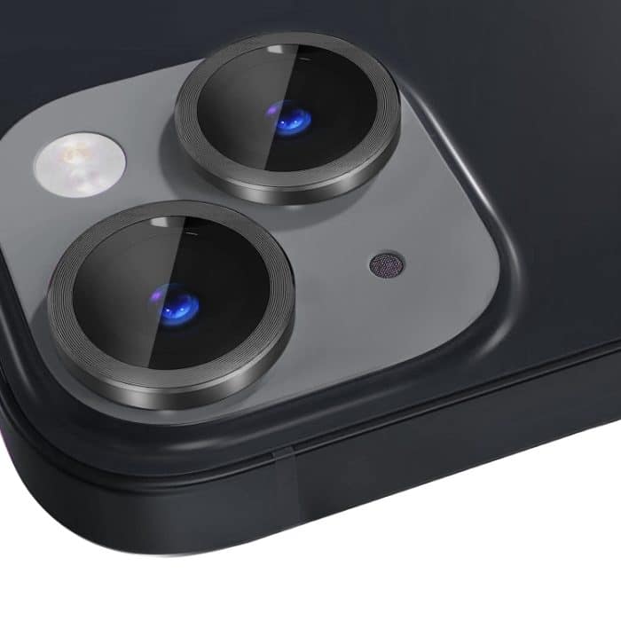 NORTHJO Kameraobjektivschutz aus gehärtetem Glas, CD-Vein-Metallringfolie, For iPhone 15 / 15 Plus – Bild 3