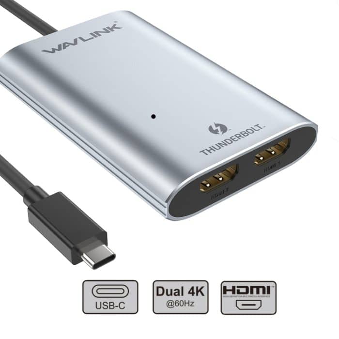 WAVLINK WL-UTA02H Multi-Screen-Extender-Konverter Thunderbolt 3 auf Dual-HDMI-Adapter – Bild 3