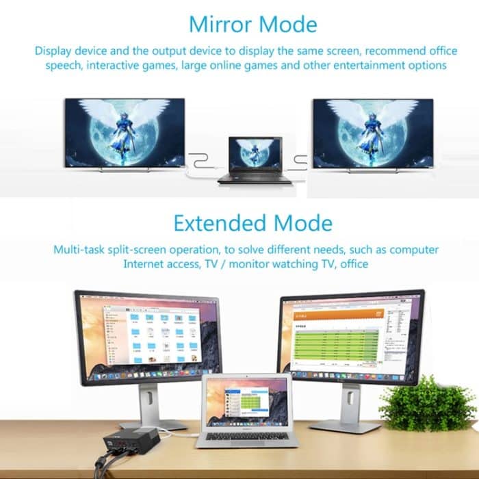 WAVLINK WL-UG39DK3 Schnelllade-Gigabit-Ethernet-Dual-Display-Video-Dock USB 3.0-Hub, US Plug, UK Plug, EU Plug, AU Plug – Bild 3