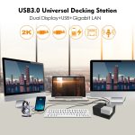 WAVLINK WL-UG39DK3 Schnelllade-Gigabit-Ethernet-Dual-Display-Video-Dock USB 3.0-Hub, US Plug, UK Plug, EU Plug, AU Plug – Bild 8