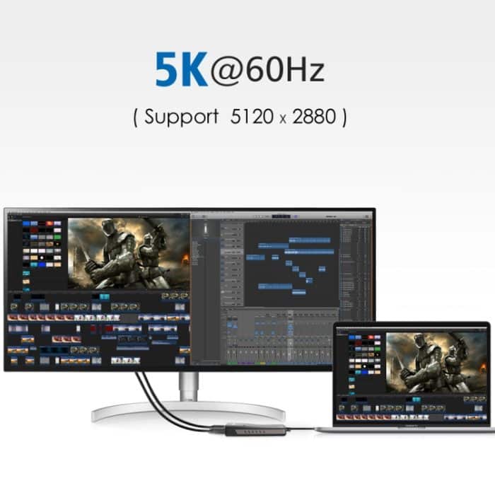 WAVLINK WL-UTA01D Typ-C Thunderbolt 3 zu Dual DisplayPort Adapter Splitter Konverter – Bild 2