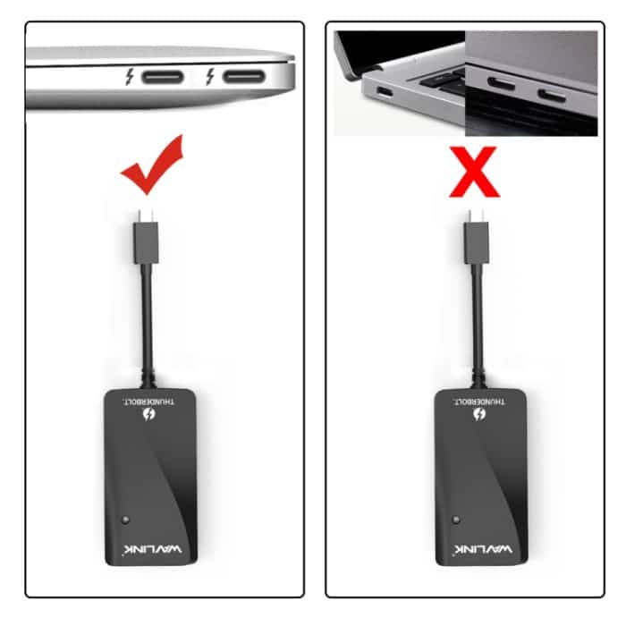 WAVLINK WL-UTA01D Typ-C Thunderbolt 3 zu Dual DisplayPort Adapter Splitter Konverter – Bild 8