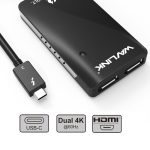 WAVLINK WL-UTA01H Typ-C Thunderbolt 3 auf Dual-HDMI-Multi-Screen-Extender-Splitter-Adapter – Bild 2