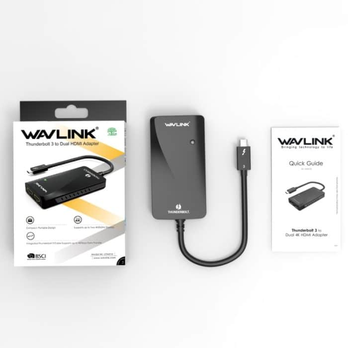 WAVLINK WL-UTA01H Typ-C Thunderbolt 3 auf Dual-HDMI-Multi-Screen-Extender-Splitter-Adapter – Bild 6