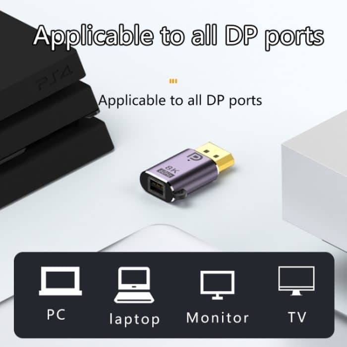 DP 1.4 auf Mini DP Adapter 8K 60Hz HD Videoübertragung erweitert, DP1.4 male to mini DP female, DP1.4 male to DP 1.4 female, mini DP male to mini DP female, mini DP male to DP 1.4 female – Bild 3