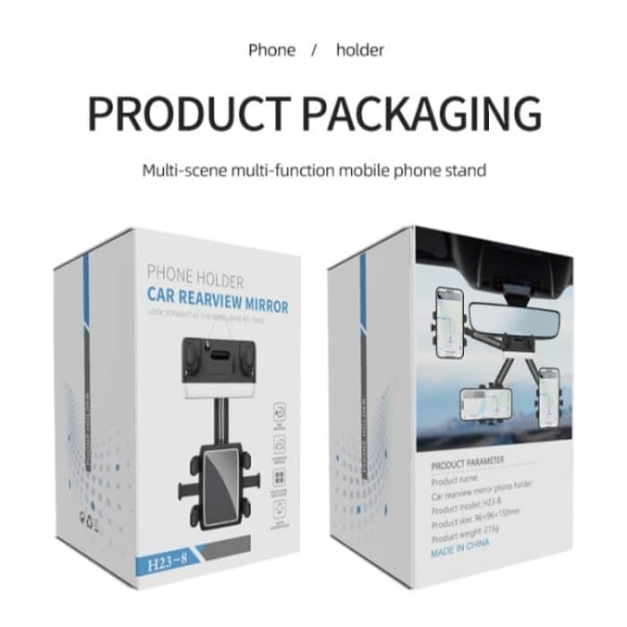 H23-8 Neuer Multifunktions-Rückspiegel-Telefonhalter, drehbare, einziehbare Telefonhalterung – Bild 8