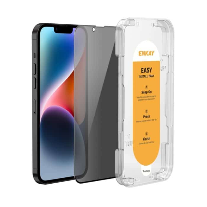 SYA002500206.jpg ENKAY Easy Install Anti-Peeping Privacy Vollbild-Hartglasfolie, For iPhone 14 / 16e / 13 / 13 Pro, For iPhone 16 Pro Max, For iPhone 16 Pro, For iPhone 16 Plus, For iPhone 15 Plus, For iPhone 16, For iPhone 15, For iPhone 15 Pro Max, For iPhone 15 Pro... – Bild 1