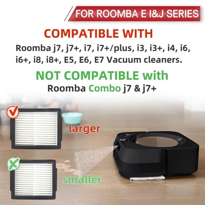 JUNSUNMAY 6 Stück sauberer Filter Ersatz für iRobot Roomba E6 / E7 – Bild 2