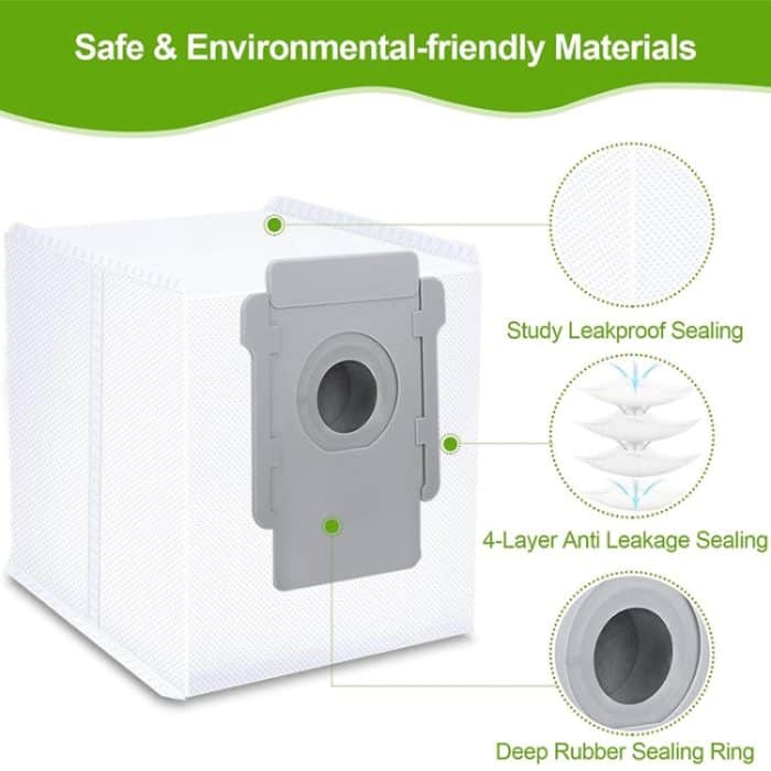 JUNSUNMAY 9 Stück für iRobot E5 / E6 Ersatz-Rollenbürsten, Seitenbürsten, saubere Filter, Staubsaugerbeutel – Bild 3