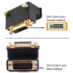90 Grad rechtwinkliger DVI 24+5 DVI-I Digital Dual Link Stecker auf Buchse Verlängerungsadapter für HDTV LCD-Monitor – Bild 7