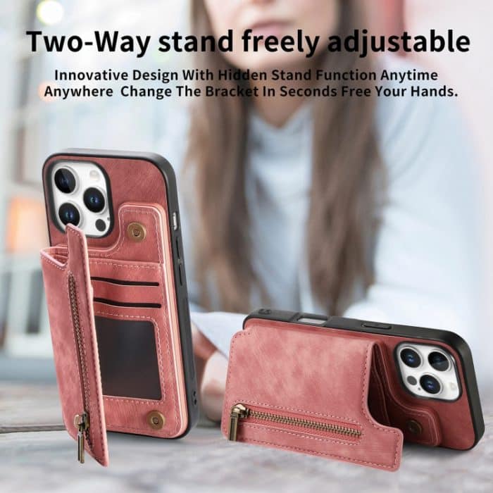 Retro-Handyhülle aus Leder mit Reißverschluss auf der Rückseite, For iPhone 16 Pro Max, For iPhone 16 Pro, For iPhone 16 Plus, For iPhone 16 – Bild 6