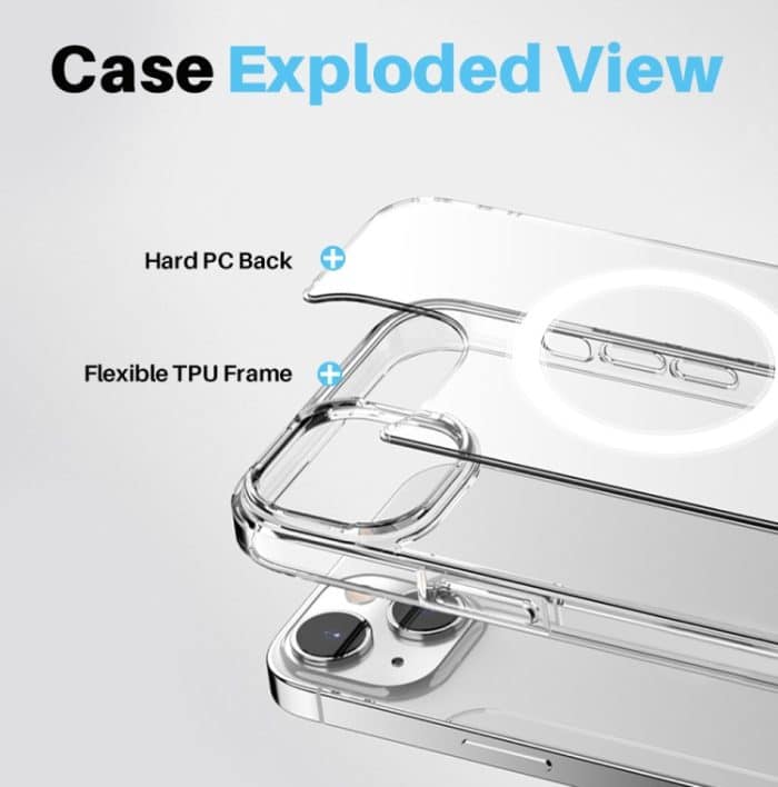 NORTHJO 3-in-1 Magsafe Clear Phone Case mit Displayfolie + hinterer Linsenfolie, For iPhone 13 – Bild 3
