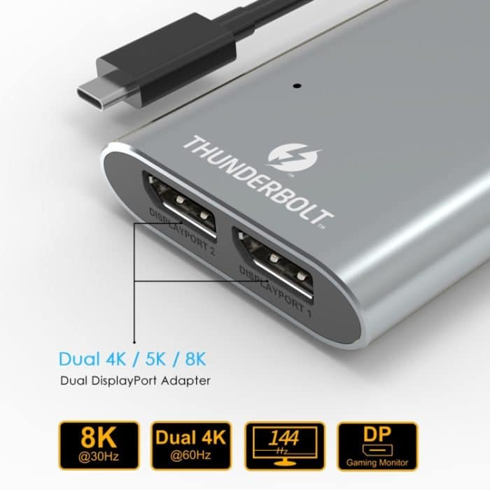 WAVLINK UTA21D DP 4K/5K/8K Video Thunderbolt 3 Typ-C auf Dual DisplayPort Adapter – Bild 8