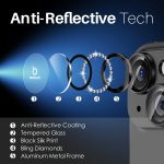 NORTHJO 3 Set 6-teilig Kameraobjektivschutz Diamant Metallringfolie, For iPhone 15 / 15 Plus / 14 / 14 Plus – Bild 4