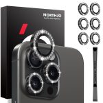 NORTHJO 2 Set 6-teilig Kameraobjektivschutz Diamant Metallringfolie, For iPhone 15 Pro / 15 Pro Max