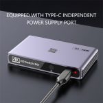 Q301 4K / 60hz HD Video Aluminium Legierung Adapter 3 Eingang 1 Ausgang HDMI Switcher – Bild 3