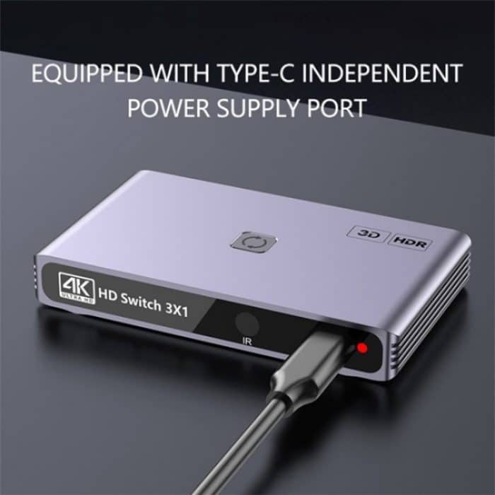 Q301 4K / 60hz HD Video Aluminium Legierung Adapter 3 Eingang 1 Ausgang HDMI Switcher – Bild 3