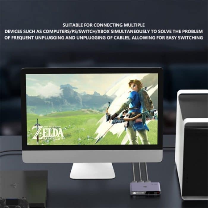 Q301 4K / 60hz HD Video Aluminium Legierung Adapter 3 Eingang 1 Ausgang HDMI Switcher – Bild 5