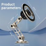 G188 Aluminiumlegierung Verstellbarer Handyständer Auto Armaturenbrett Magnetischer Telefonhalter, G188 Gold, G188 Grey, G188 Silver – Bild 7