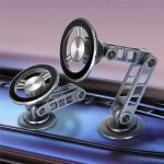 G198 Verstellbarer Roboterarm-Handyständer Auto Armaturenbrett Windschutzscheibe Magnetischer Telefonhalter, G198 Grey, G198 Silver – Bild 2