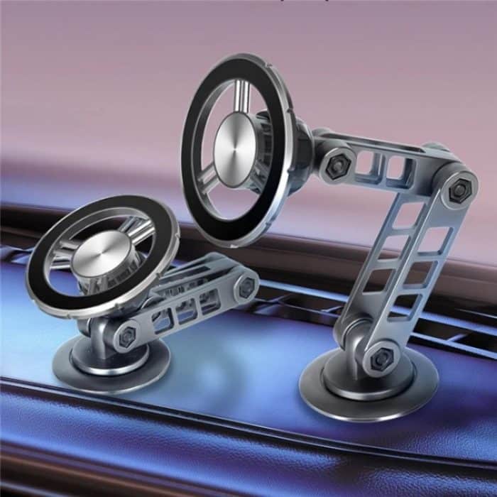 G198 Verstellbarer Roboterarm-Handyständer Auto Armaturenbrett Windschutzscheibe Magnetischer Telefonhalter, G198 Grey, G198 Silver – Bild 2