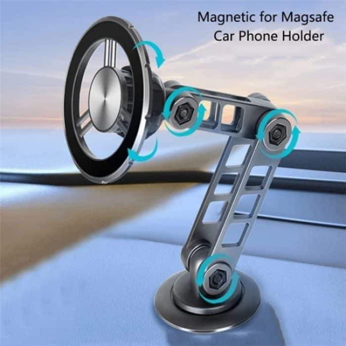 G198 Verstellbarer Roboterarm-Handyständer Auto Armaturenbrett Windschutzscheibe Magnetischer Telefonhalter, G198 Grey, G198 Silver – Bild 3