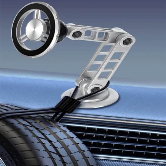 G198 Verstellbarer Roboterarm-Handyständer Auto Armaturenbrett Windschutzscheibe Magnetischer Telefonhalter, G198 Grey, G198 Silver – Bild 6