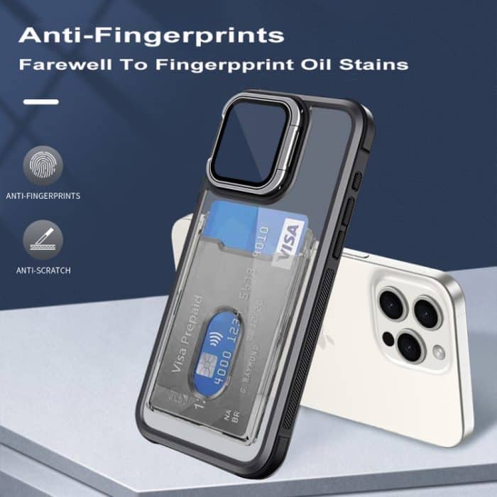 Kartentasche Halter Acryl Hybrid TPU Handyhülle, For iPhone 16 Pro Max, For iPhone 16 Pro, For iPhone 16 Plus – Bild 2