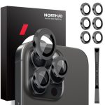 NORTHJO 2 Sets 6-tlg. Kameraobjektiv-Schutzhülle Metallringfolie, For iPhone 16 Pro / Pro Max