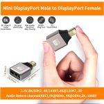 JUNSUNMAY 8K 60Hz Mini-DisplayPort-Stecker auf DisplayPort-Buchse-Adapter DP-Konverter – Bild 4