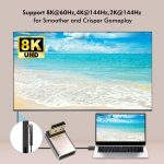 JUNSUNMAY 8K 60Hz PD1.4 DisplayPort-Stecker auf DisplayPort-Buchse-Adapterkonverter, Up, Down, Left, Right – Bild 3