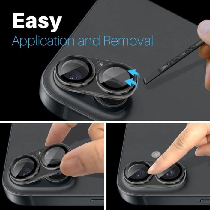 NORTHJO Matte Kamera Objektiv Schutz Gehärtetem Glas Hinten Objektiv Film, For iPhone 16 / 16 Plus – Bild 5