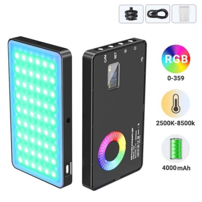 M1SE 12 Effekte RGB Fotografie Lampe 0,96-Zoll-TFT-Bildschirm Tasche Fülllicht – Bild 3