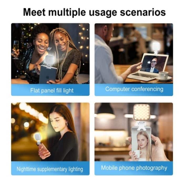 V15 Mini Clip-On Tragbare LED Fülllicht Telefon Laptop Video Konferenz Live-Streaming Fülllampe, V15 – Bild 4