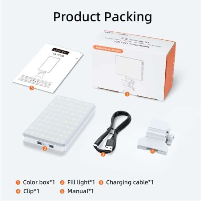 V12A Telefon Laptop Video Konferenz Fülllampe Tragbares Selfie Live-Streaming LED Fülllicht, V12A – Bild 8