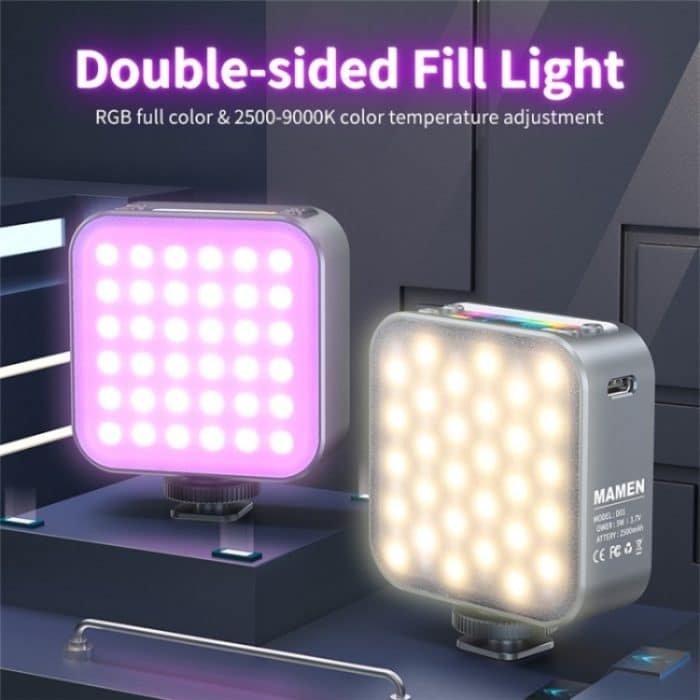 D01 Dimmbare Fotografie LED Fülllicht Tragbares Mini Kamera Telefon RGB Fülllicht – Bild 3