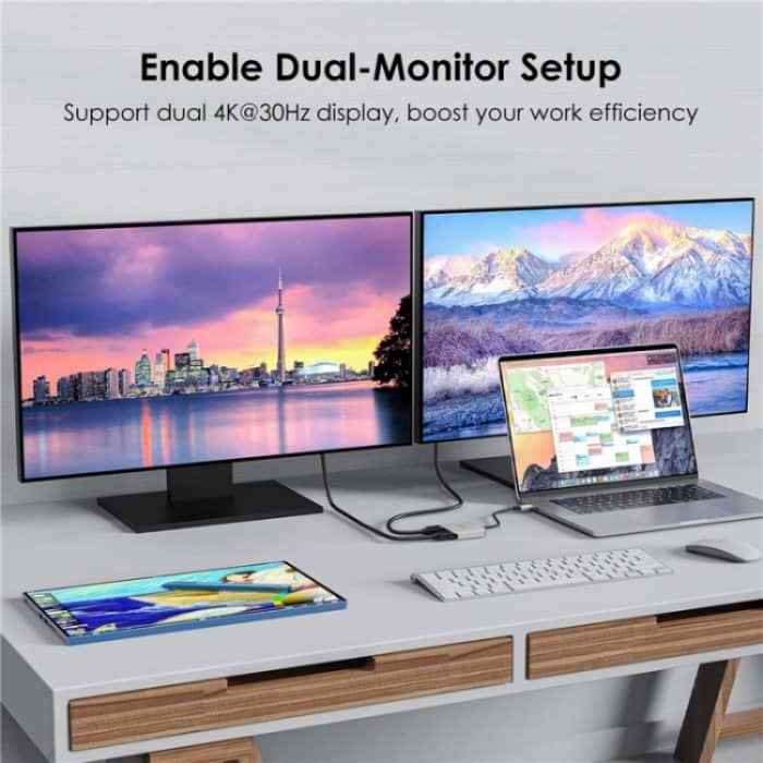 WAVLINK UHP510 Pro 87 W PD-Lade-USB-C-zu-Dual-HD-Konverter 4K 60 Hz Monitoradapter – Bild 9