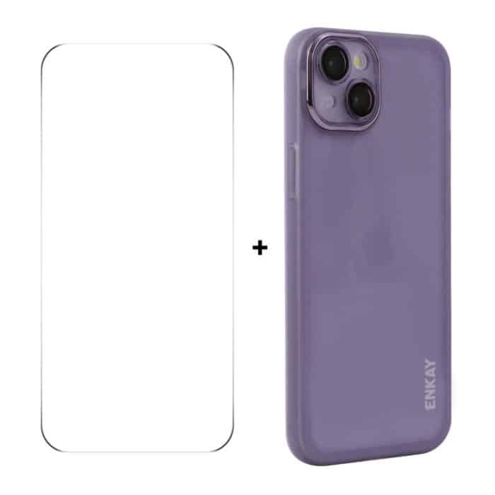 ENKAY Hat-Prince durchscheinende, matte TPU-Telefonhülle mit Linsenfolie + 9H Big Arc Edge-Folie, For iPhone 14 Plus, For iPhone 14, For iPhone 14 Pro, For iPhone 14 Pro Max – Bild 3
