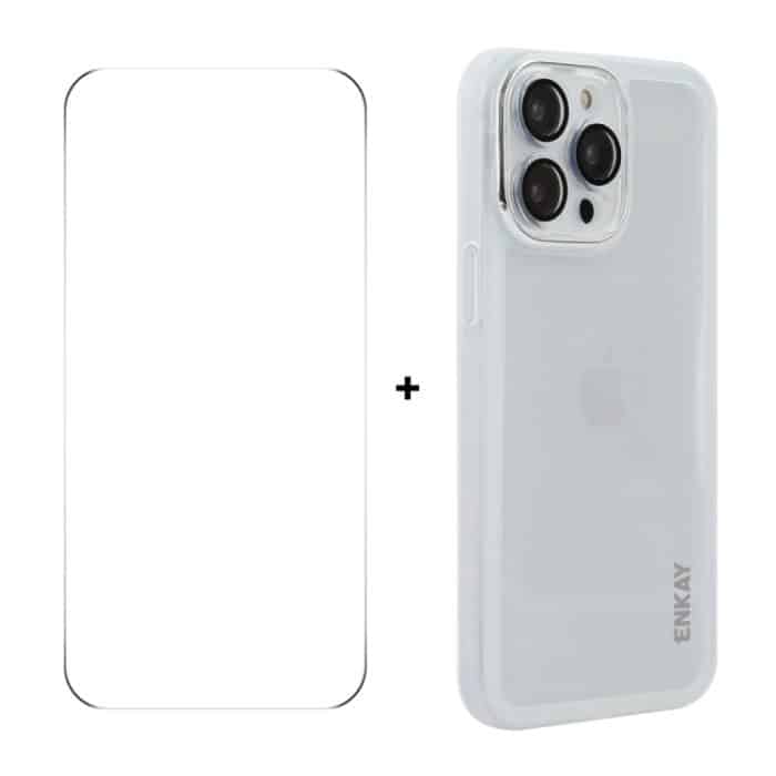 SYA002680509A.jpg ENKAY Hat-Prince durchscheinende, matte TPU-Telefonhülle mit Linsenfolie + 9H Big Arc Edge-Folie, For iPhone 16 Pro Max, For iPhone 16 Pro, For iPhone 16 Plus, For iPhone 16, For iPhone 15 Pro Max, For iPhone 15 Pro, For iPhone 15 Plus, For iPhone 15 – Bild 1
